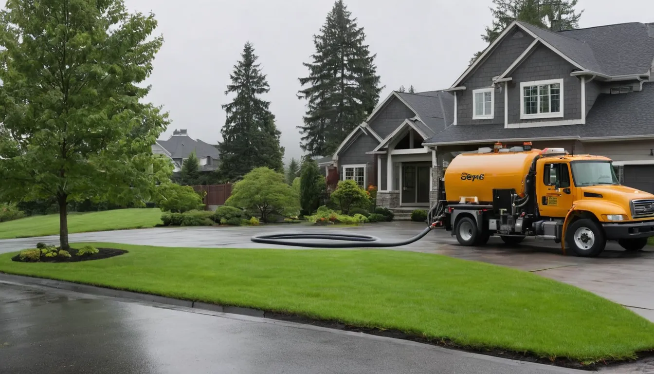 Septic tank pumping truck at a home in the Belton area